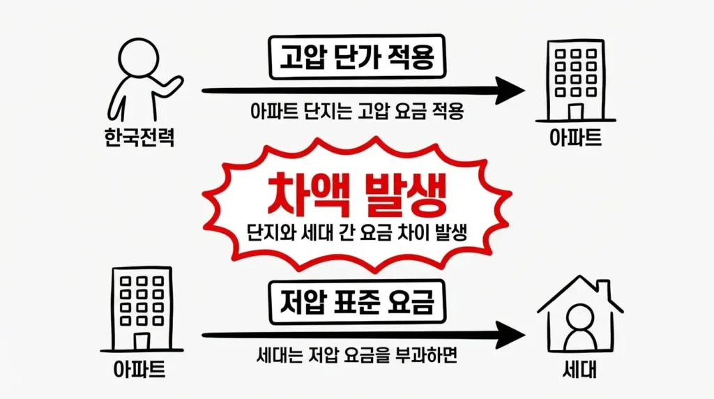 아파트 전기계약을 잘못 선택했을 때 환불받을 수 있을까 고압 저압 단가 차이와 과다 징수 구조 설명