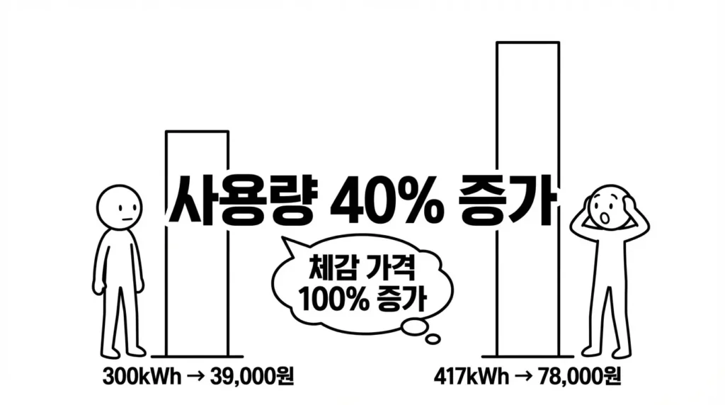 전기요금 300kWh 417kWh 비교 사용량보다 요금이 두배 체감되는 이유