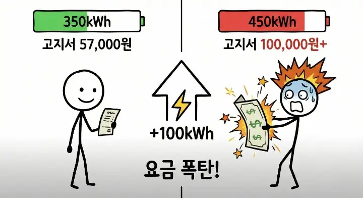 누진세 3단계의 위험성을 강조하는 이미지