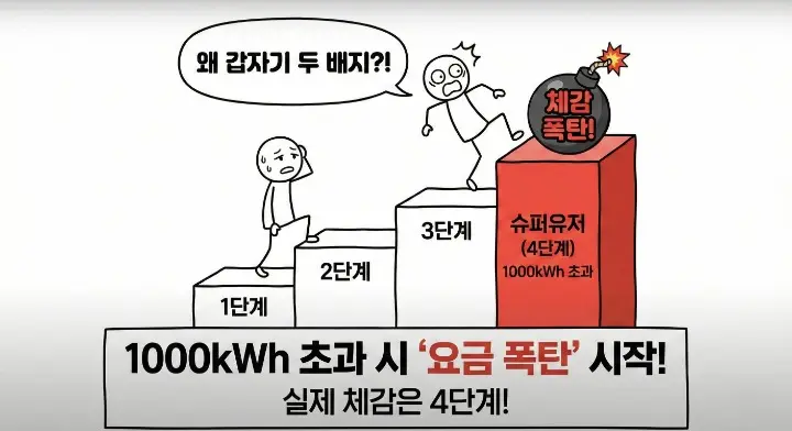 슈퍼유저 요금은 왜 부과되는지를 설명하는 스틱맨 이미지