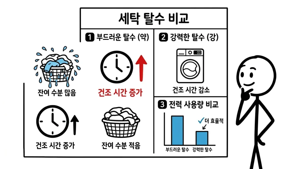 건조기 9kg 용량 전기요금 강력 탈수로 물기를 줄이면 건조 시간과 전력 사용이 줄어드는 이유 설명